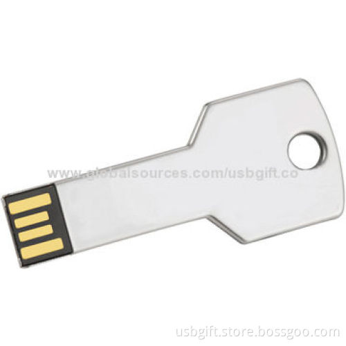 USB Flash Disk, 8GB, Key Shape, Stainless Steel Material